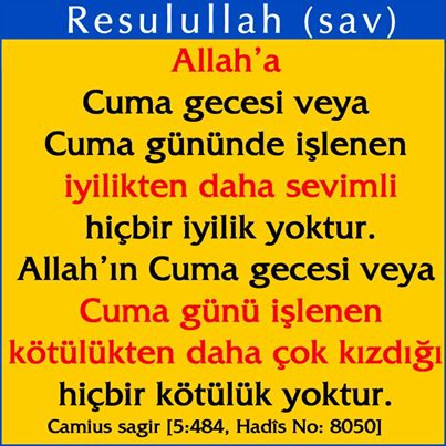 cuma günü ile ilgili hadis