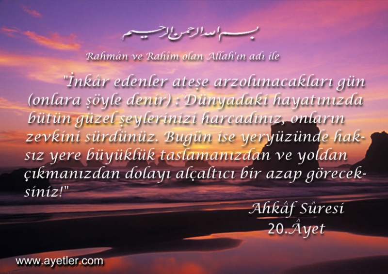 ahkaf suresi 20 ayet