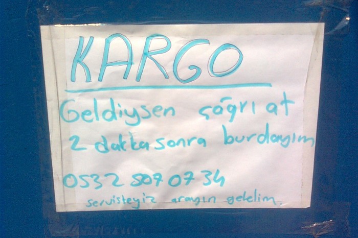 kargoya býrakýlan not